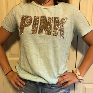 Light Blue PINK T-Shirt